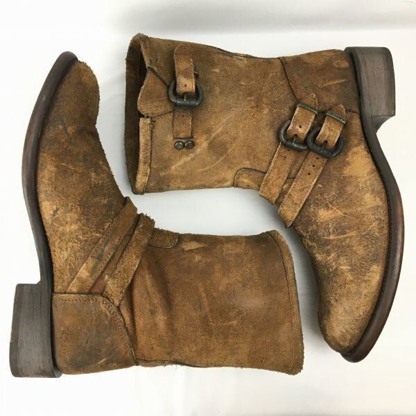 ARIAT/アリアト　オールレザーアッパー　エンジニアブーツ　サイズ12D　30.0-30.5程度　茶　ヌバック　管No.M48_画像6