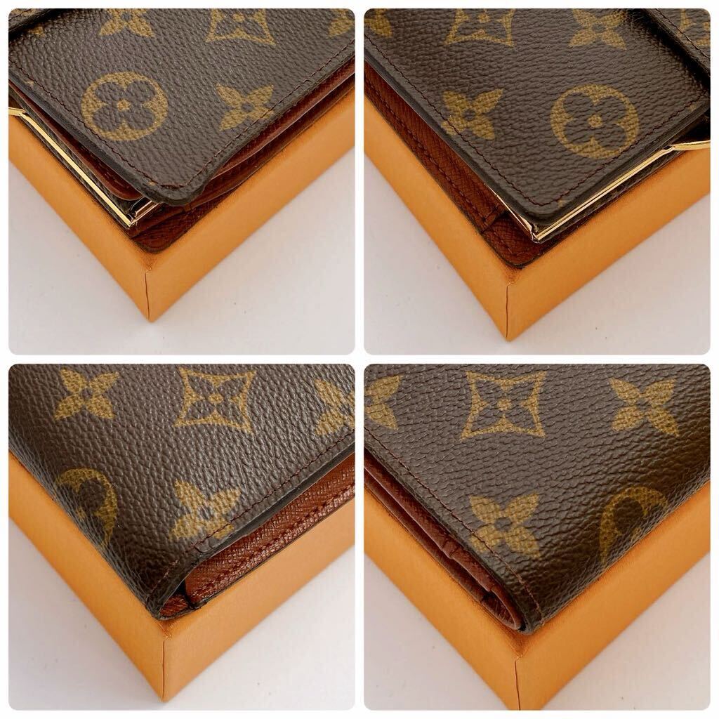 H725【外観極美品】ルイヴィトンLOUIS VUITTON ヴィエノワ がま口折り財布 モノグラムウォレット メンズ レディース の画像10