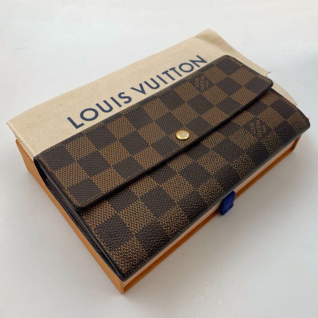 H800【ほぼ極美品】LOUIS VUITTON ルイヴィトン ポルトフォイユサラ N61734 ダミエ 二つ折り長財布 カード入れ×10の画像1