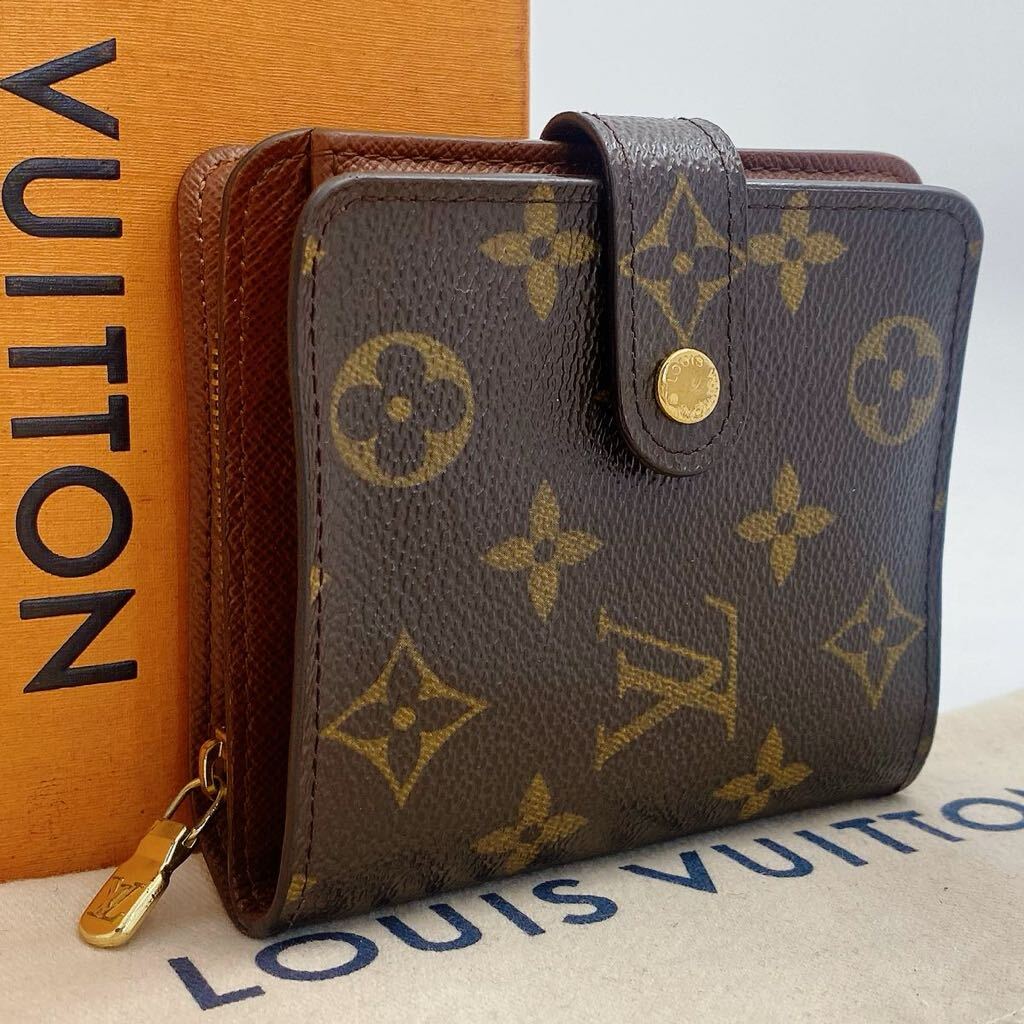 H0825【ほぼ極美品】 Louis Vuitton ルイヴィトン モノグラム コンパクトジップ 二つ折り財布 M61667 ユニセックス の画像1