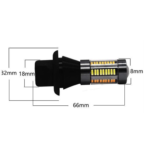 SMD66連 S25 ピン角違い LED ウィンカー ポジション キット ホワイト アンバー 抵抗付 WD39_画像2