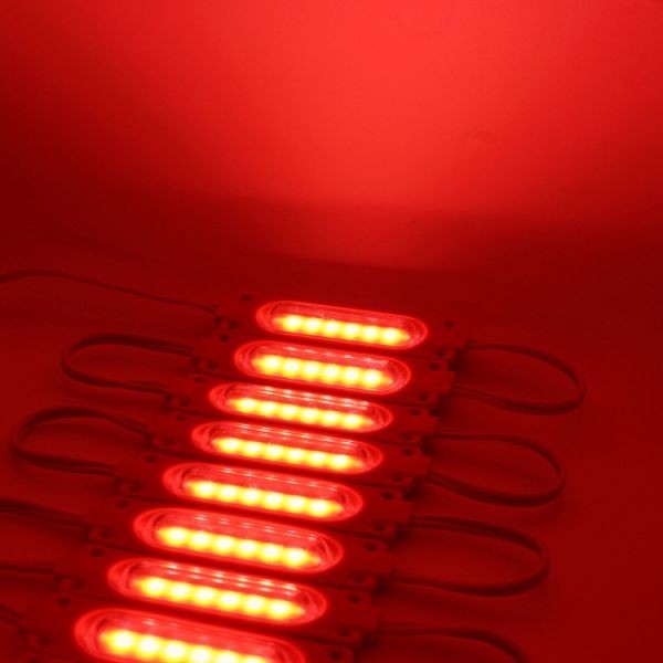 24V レッド 赤 COB シャーシマーカー トラック タイヤ灯 LED サイドマーカー 路肩灯 LEDダウンライト 防水 40パネル 連結 40コマ CBD14の画像3