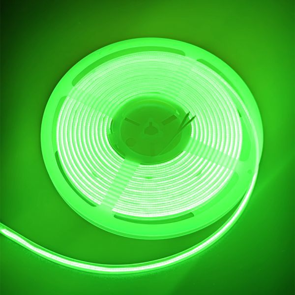 極薄 24V COB 面発光 LED テープライト COBテープ カバー付 IP67 グリーン 緑 5M 10mm カット 色ムラなし 船舶 トラック 照明 DD245_画像1