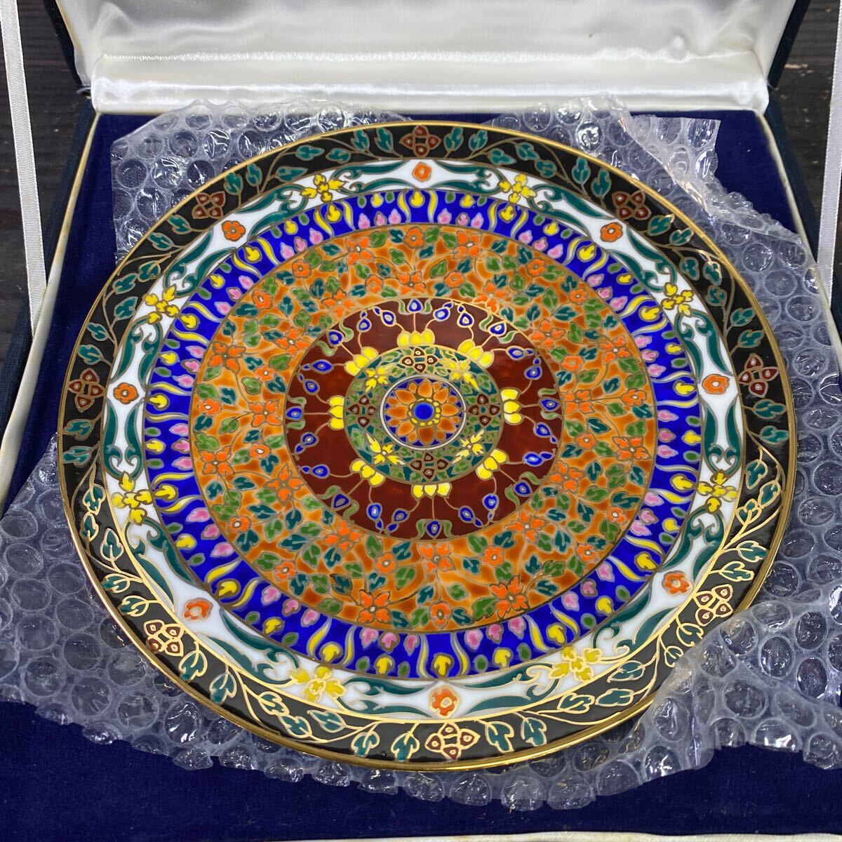 e3019 ベンジャロン陶器 中皿 プレート 飾り皿 タイ製の画像2