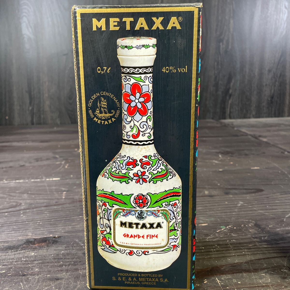 e4012 未開栓品 METAXA メタクサ グランド ファイン 700ml ブランデー 40度 並行輸品 箱付 古酒 陶器 ギリシャ の画像7