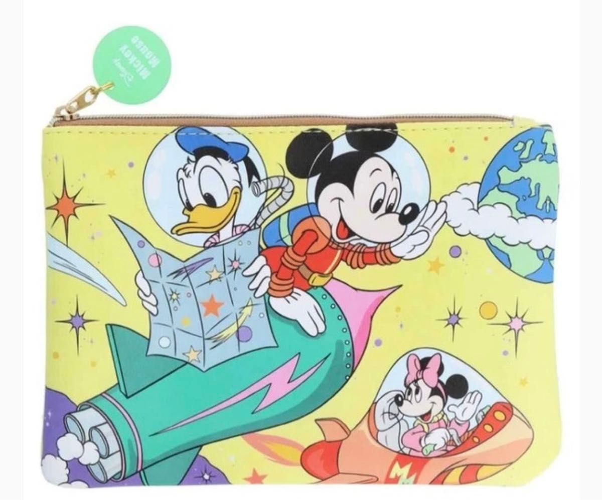 Disney ミッキーマウス フラットポーチ レトロアートコレクション1990