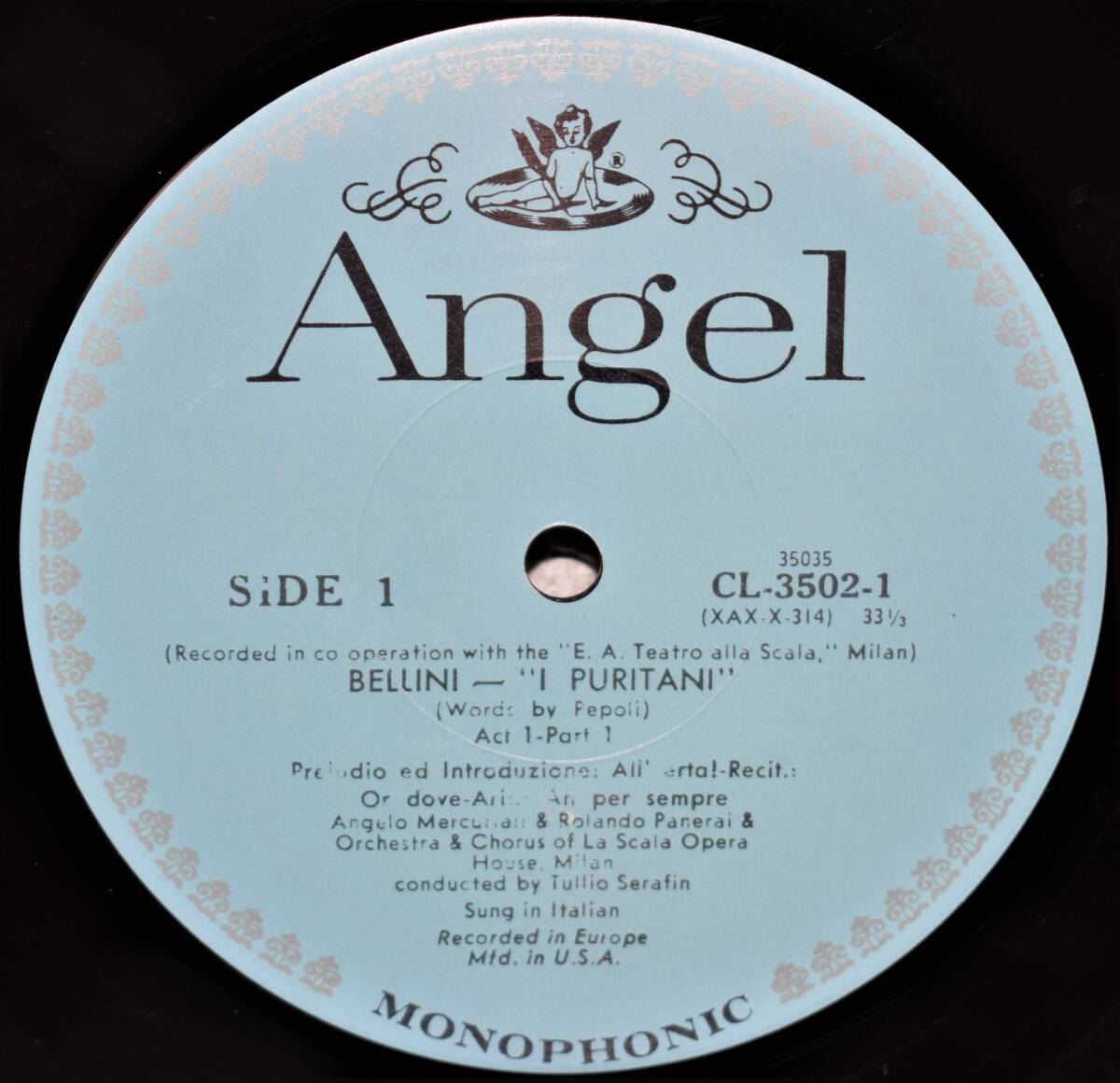米Angel マリア・カラス ベッリーニ：清教徒 I PURITANI 1953年4月　セラフィン/ラ・スカラ 3LPBOX