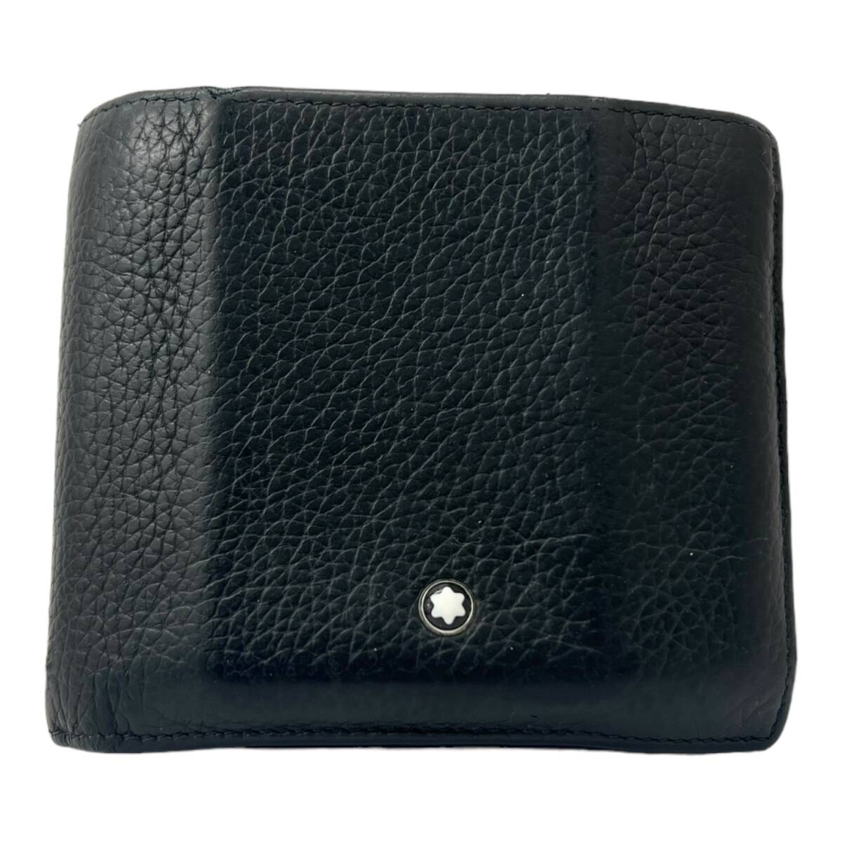 【1円～】MONT BLANC モンブラン 二つ折り財布 レザー ブラック メンズ 財布 の画像1