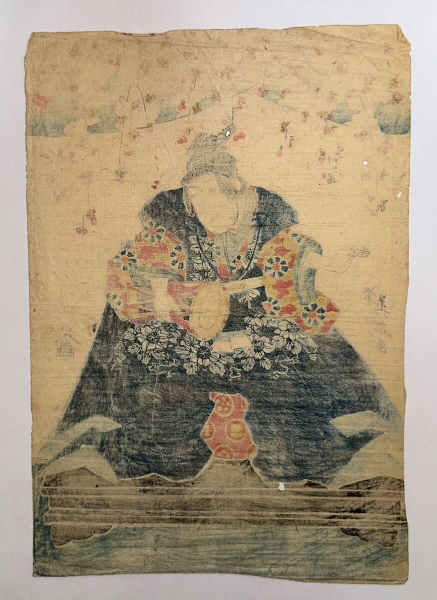 【真作】渓斎英泉「お雛子」本物 浮世絵 大判 錦絵 木版画_画像2