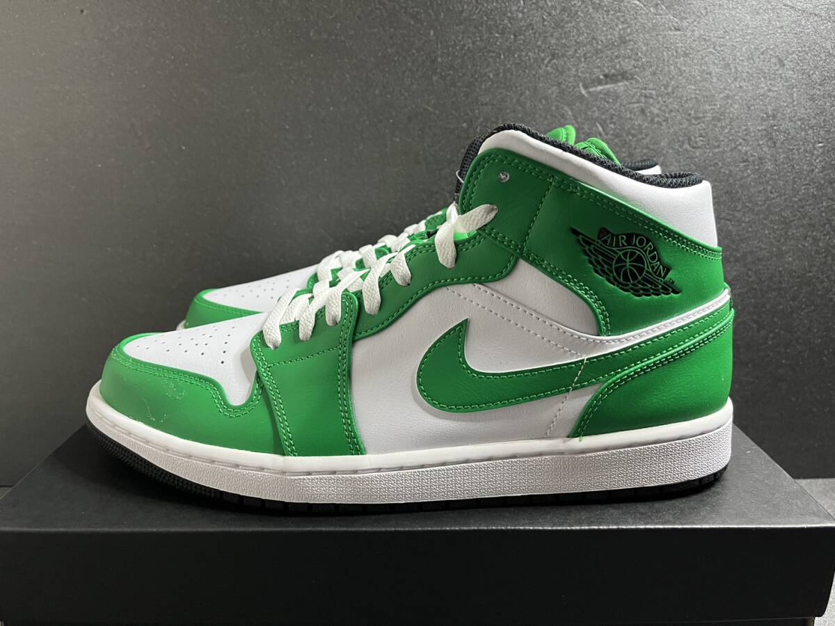 新品29cm/US11 NIKE AIR JORDAN 1 MID ナイキ エア ジョーダン 1 ミッド Lucky Green ラッキーグリーン DQ8426-301_画像3