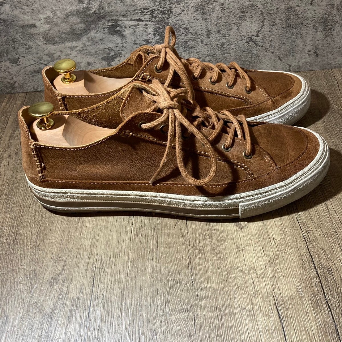 Clarks　クラークス　スニーカー　レザー　ブラウン　茶色　ローカット_画像3