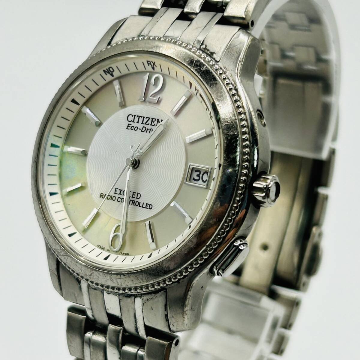 【2900】1円スタート！ CITIZEN 時計 シチズン エコドライブ エクシード 稼働品 H111-T011436 中古品 保管品 の画像2