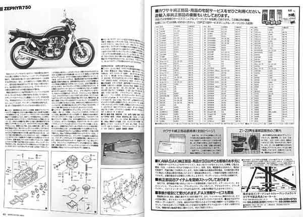 ザッパー チューンナップ特集 雑誌 Z650 GPz750 GPz750F GPZ1100 750ターボ Z750GP Z650 Z750FX FX2 FX3 Z750 FX3 ゼファー 750 ZEPHYRの画像6