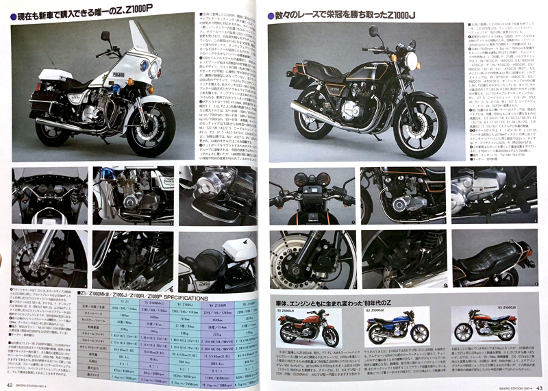 カワサキ ポリス バイク 特集 雑誌　1995年型 Z1000P 1982年型 Z1000J 試乗 解説 　6ページ掲載_画像4