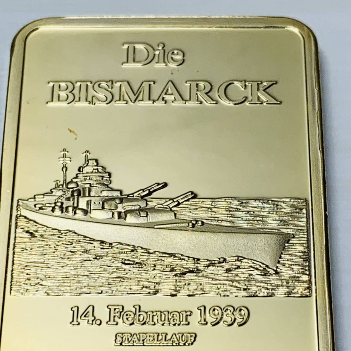 GU15ドイツ記念メダル 戦艦ビスマルク 海軍 幸運コイン 美品 外国硬貨 海外古銭 コレクションコイン 貨幣 重さ約27g_画像2