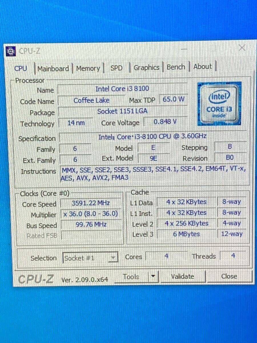 Intel i3 8100 3.60Ghzの画像3