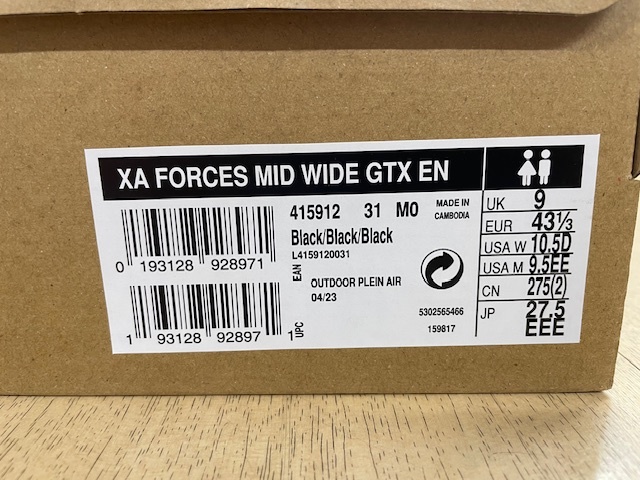 SALOMON XA FORCES MID WIDE GTX EN 415912 JP 27.5cm EEE Black/Black/Black_画像5