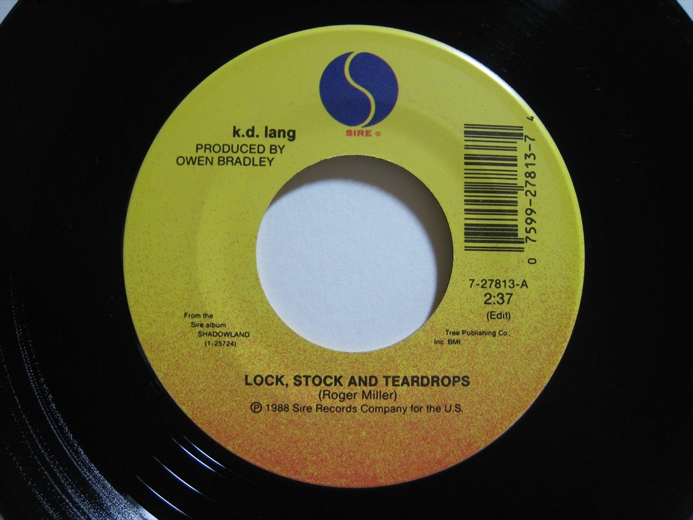 【7”】 K. D. LANG / LOCK, STOCK AND TEARDROPS US盤 k. d. ラング ロック・ストック・アンドティアドロップス_画像1