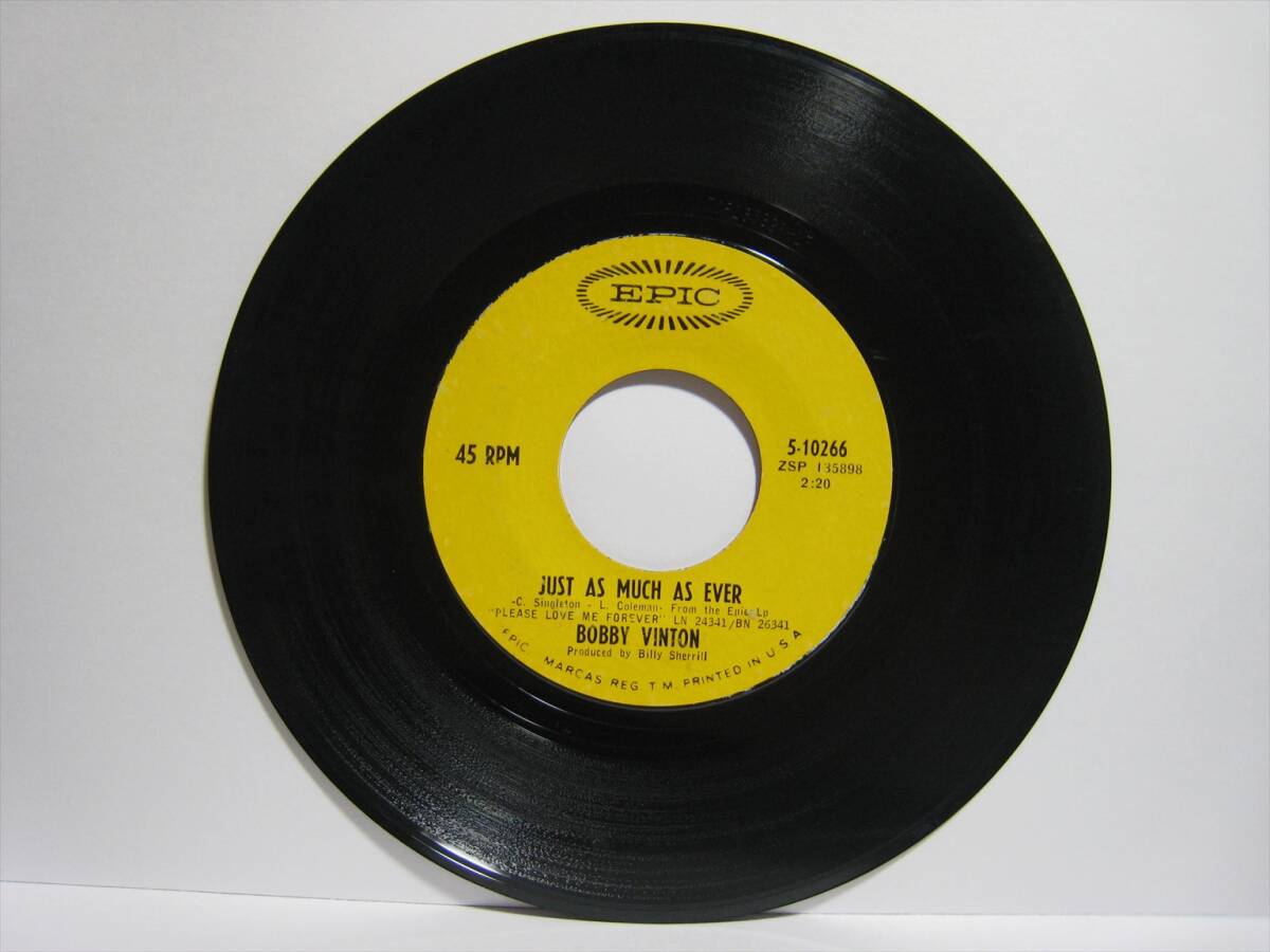 【7”】 BOBBY VINTON / JUST AS MUCH AS EVER US盤 ボビー・ヴィントン_画像2