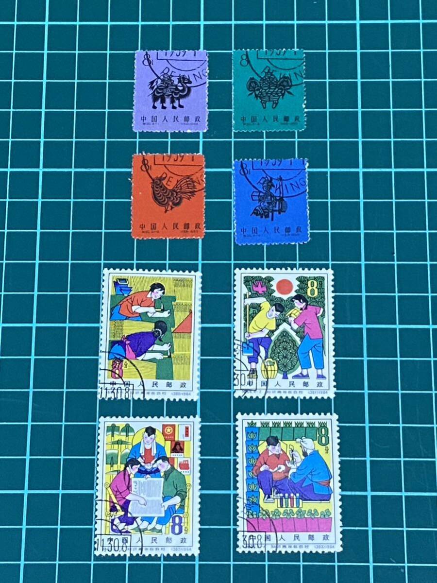 中国切手 消印あり 特30(4種完）1959年 特66(4種完） 1964年_画像1