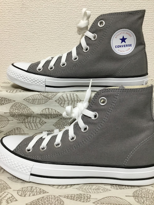 ◆美品 送料込 23.0 コンバース CONVERSE スニーカー 灰 03 0410_画像1