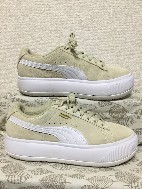 ◆美品 送料込◆24.0 プーマ PUMA 厚底 スニーカー 肌色 08 0410_画像5