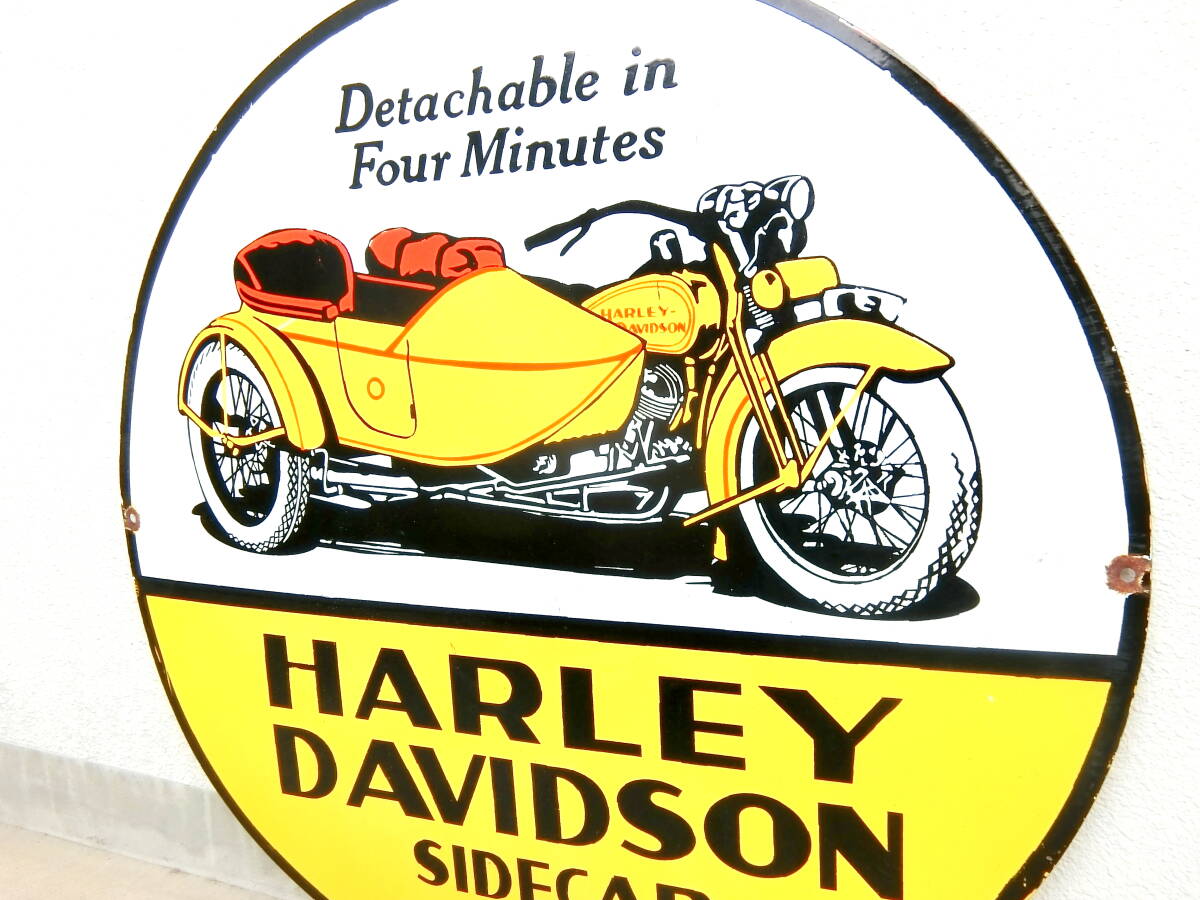 * Vintage HARLEYDAVIDSON Harley Davidson large signboard diameter approximately 76cm* antique Ame car bike miscellaneous goods America .. goods garage *