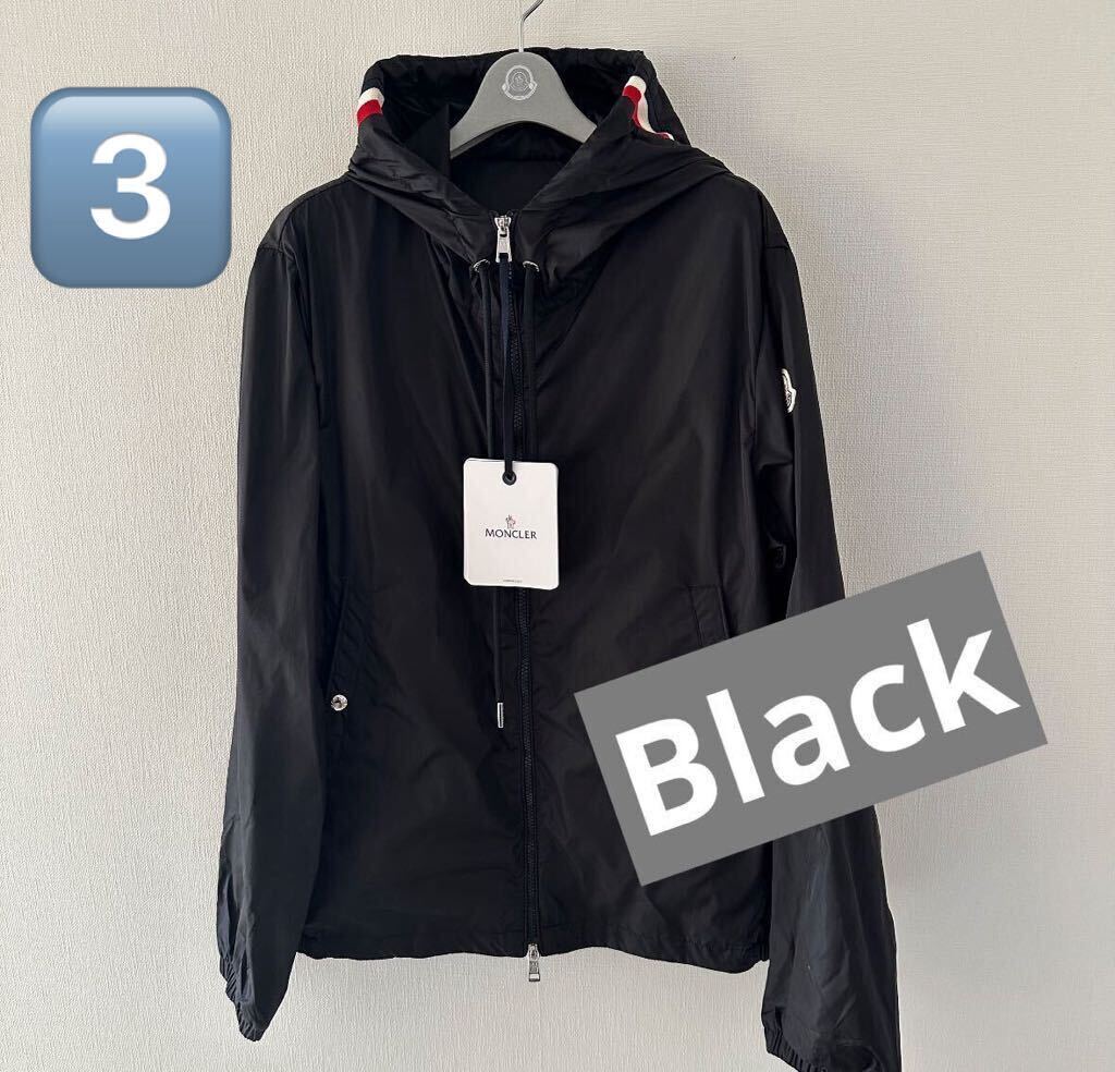 サイズ3 Moncler GRIMPEURS Black ライトジャケット 現行定価13万8600円の画像1