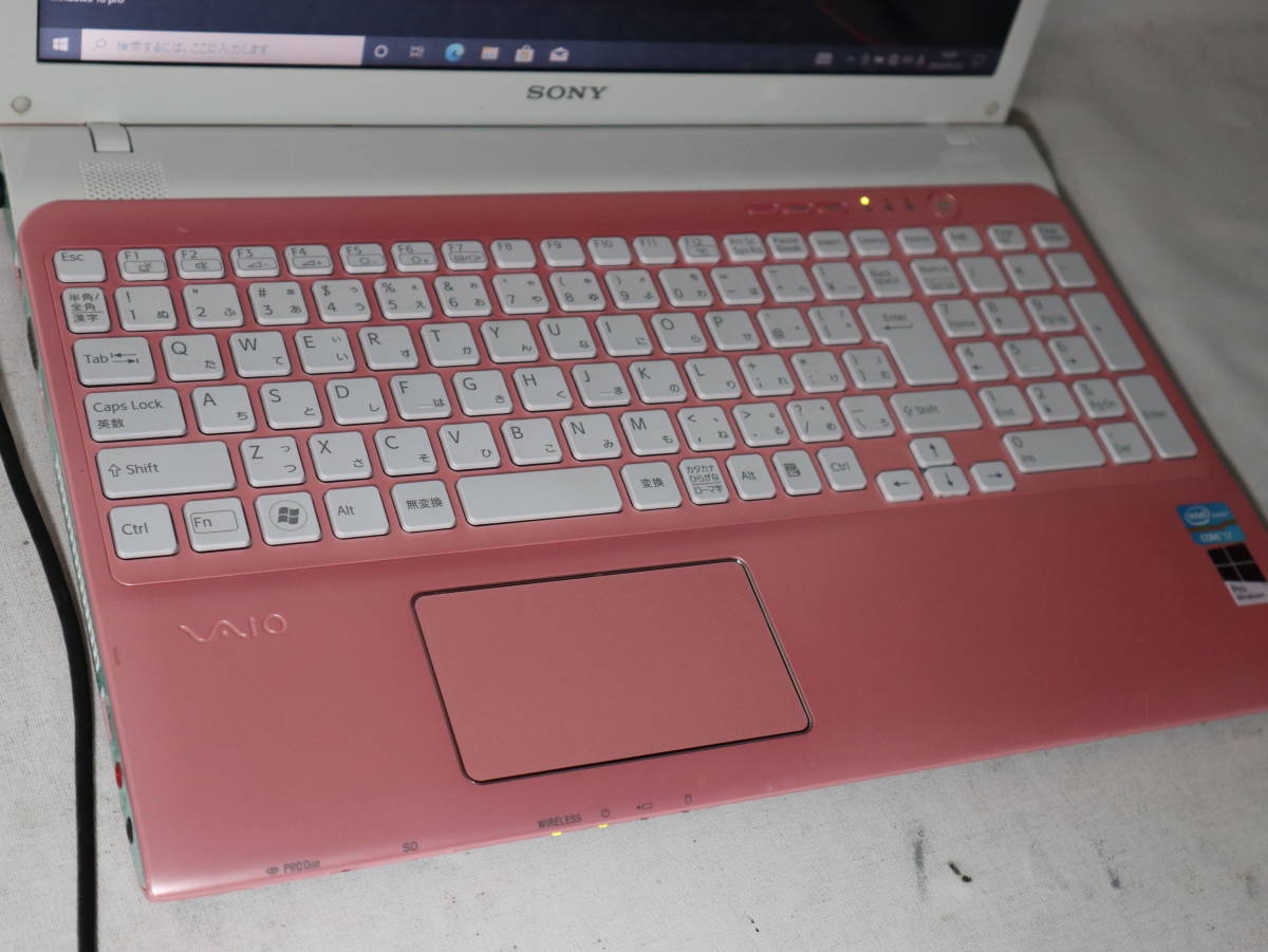 Core i7 SVEシリーズ ★ VAIO ピンク★ win 10 pro ≪ 爆速SSD 仕様 ≫メモリ8G/SSD512GB(新品) /WiFi/Cam/DVD/office 2019_★USB3.0搭載