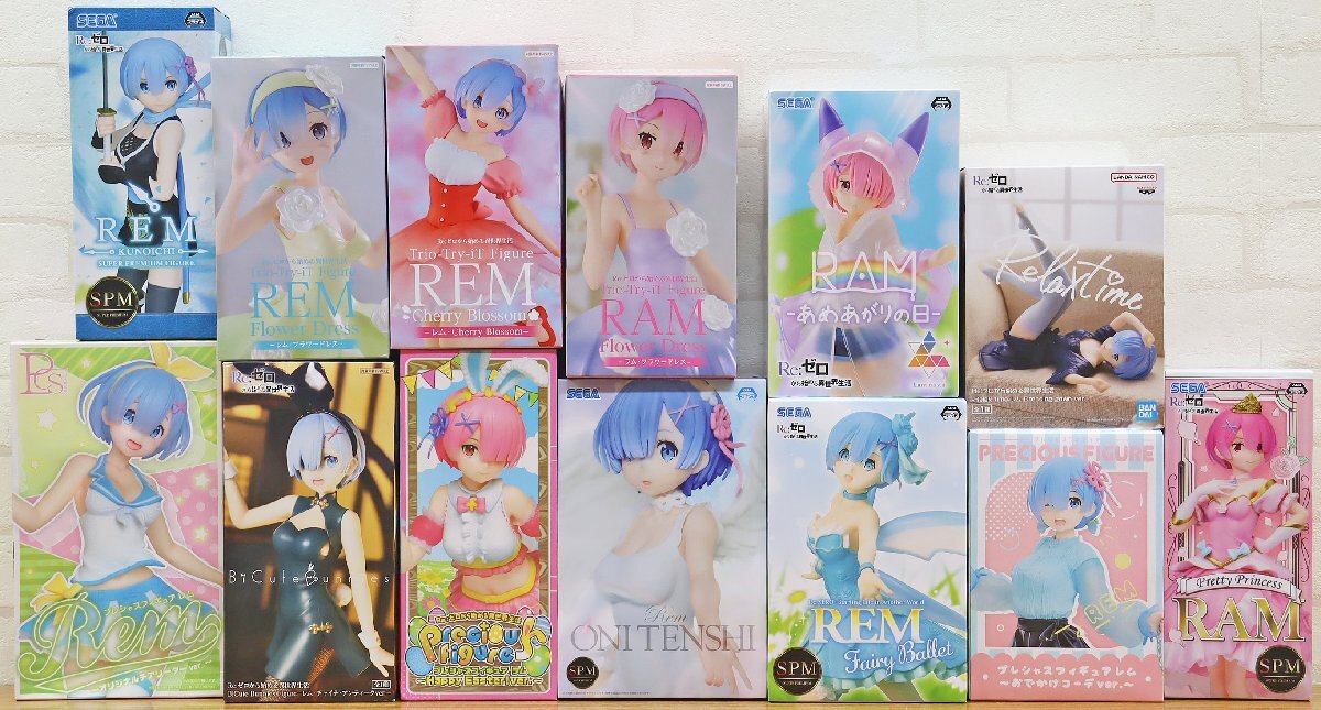 M◎未使用品◎『リゼロ ラム&レムフィギュア 13点セット』 まとめ売り Re:ゼロから始める異世界生活 SEGA/FuRyu/TAITO 内袋未開封_画像1