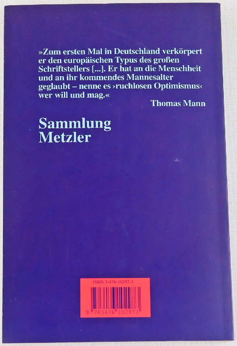 P◎中古品◎書籍『Gotthold Ephraim Lessing(Sammlung Metzler)』 著:Wolfgang Albrecht 洋書 SM297 メッツラーコレクション 本体のみ_画像2