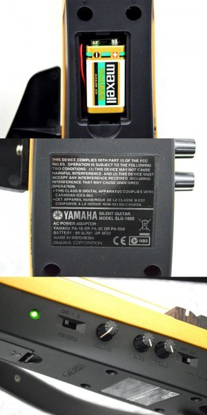 KM551●現状品●YAMAHA ヤマハ サイレントギター SLG-100S ソフトケース付き 通電確認のみ/ジャンク扱いの画像8