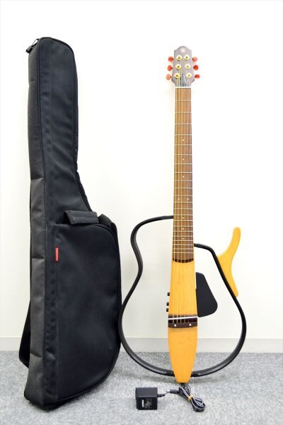KM551●現状品●YAMAHA ヤマハ サイレントギター SLG-100S ソフトケース付き 通電確認のみ/ジャンク扱いの画像1