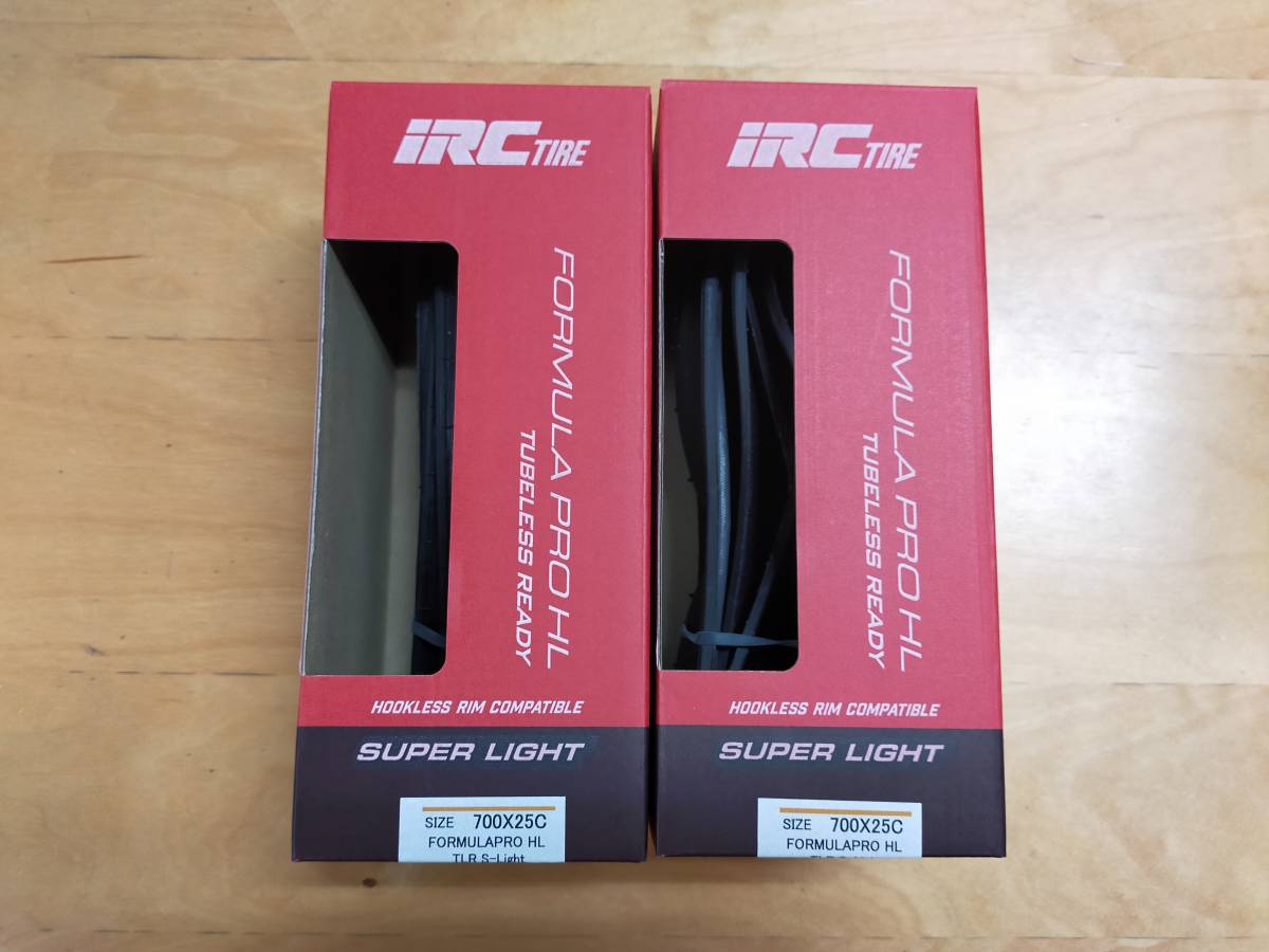 2本セット FORMULA PRO HL TUBELESS S-LIGHT 25C IRC フォーミュラ　プロ　チューブレス　フックレスリム対応_画像1