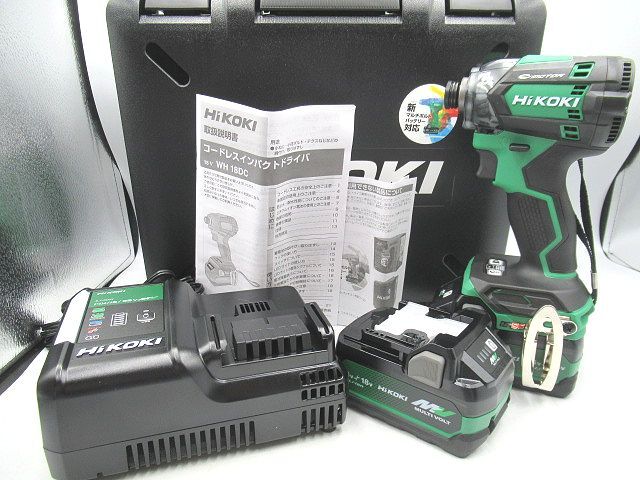 ☆未使用 HiKOKI ハイコーキ 18V コードレスインパクトドライバ アグレッシブグリーン WH18DC WH18DC2XPX セット品 ビット別売り 工具☆_画像1