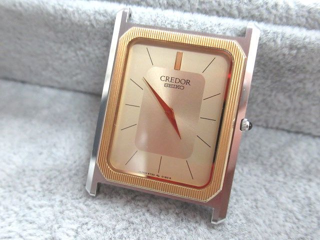 ☆SEIKO セイコー CREDOR クレドール 6730-5090 クォーツ 14Kベゼル 2針 ゴールド文字盤 フェイスのみ 中古 不動品 ジャンク メンズ 腕時計の画像1