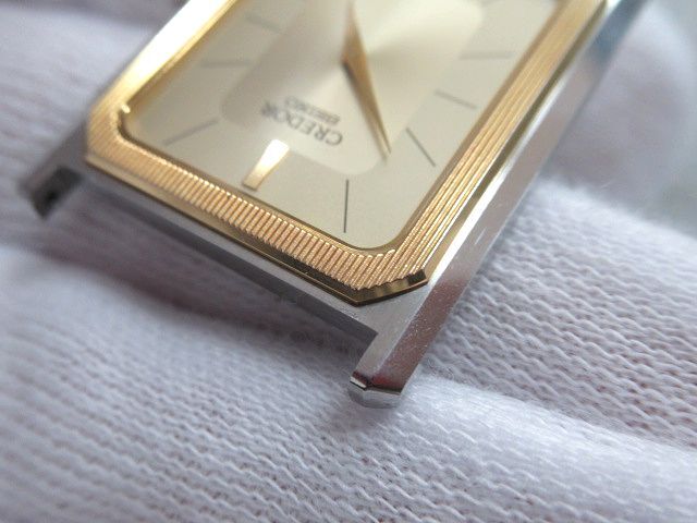 ☆SEIKO セイコー CREDOR クレドール 6730-5090 クォーツ 14Kベゼル 2針 ゴールド文字盤 フェイスのみ 中古 不動品 ジャンク メンズ 腕時計の画像9