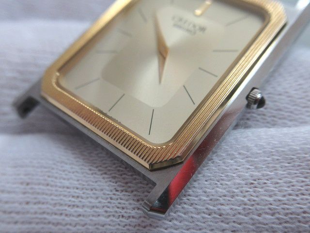 ☆SEIKO セイコー CREDOR クレドール 6730-5090 クォーツ 14Kベゼル 2針 ゴールド文字盤 フェイスのみ 中古 不動品 ジャンク メンズ 腕時計の画像7