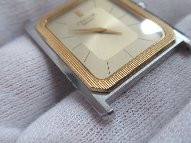 ☆SEIKO セイコー CREDOR クレドール 6730-5090 クォーツ 14Kベゼル 2針 ゴールド文字盤 フェイスのみ 中古 不動品 ジャンク メンズ 腕時計の画像6