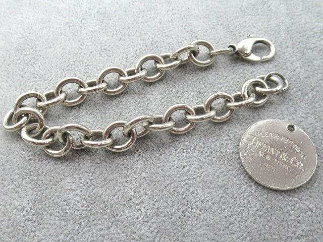 *TIFFANY&Co. Tiffany silver 925 SV925 SILVER return tu round tag bracele defect have used lady's accessory *