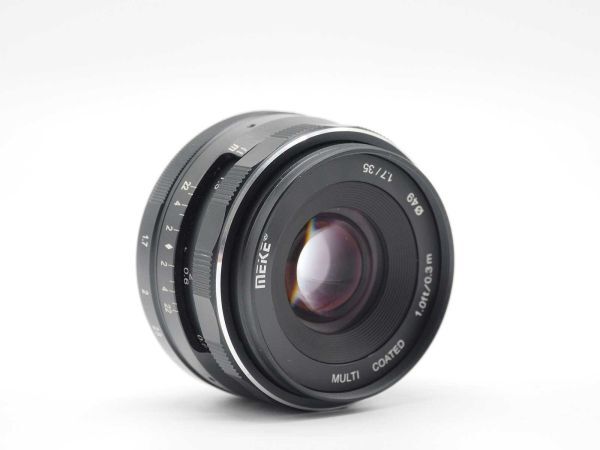 メイケ Meike 35mm F/1.7 MF 単焦点 ソニー Sony E-Mount APS-C アルミフード付き[美品]#Z1004Aの画像3