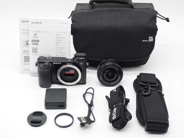 ソニー Sony Alpha a6000 Mirrorless Camera Black 16-50mm Lens[新品同様] #Z1231_画像2