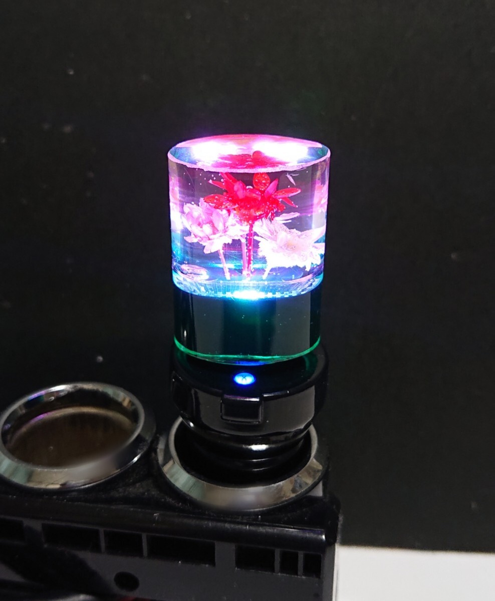 【水中花マニア必見】水中花USBイルミ　7色LED グラデーション　（ショートタイプ）／ デコトラ　限定　レトロ　レア　希少　旧車　☆☆_画像4