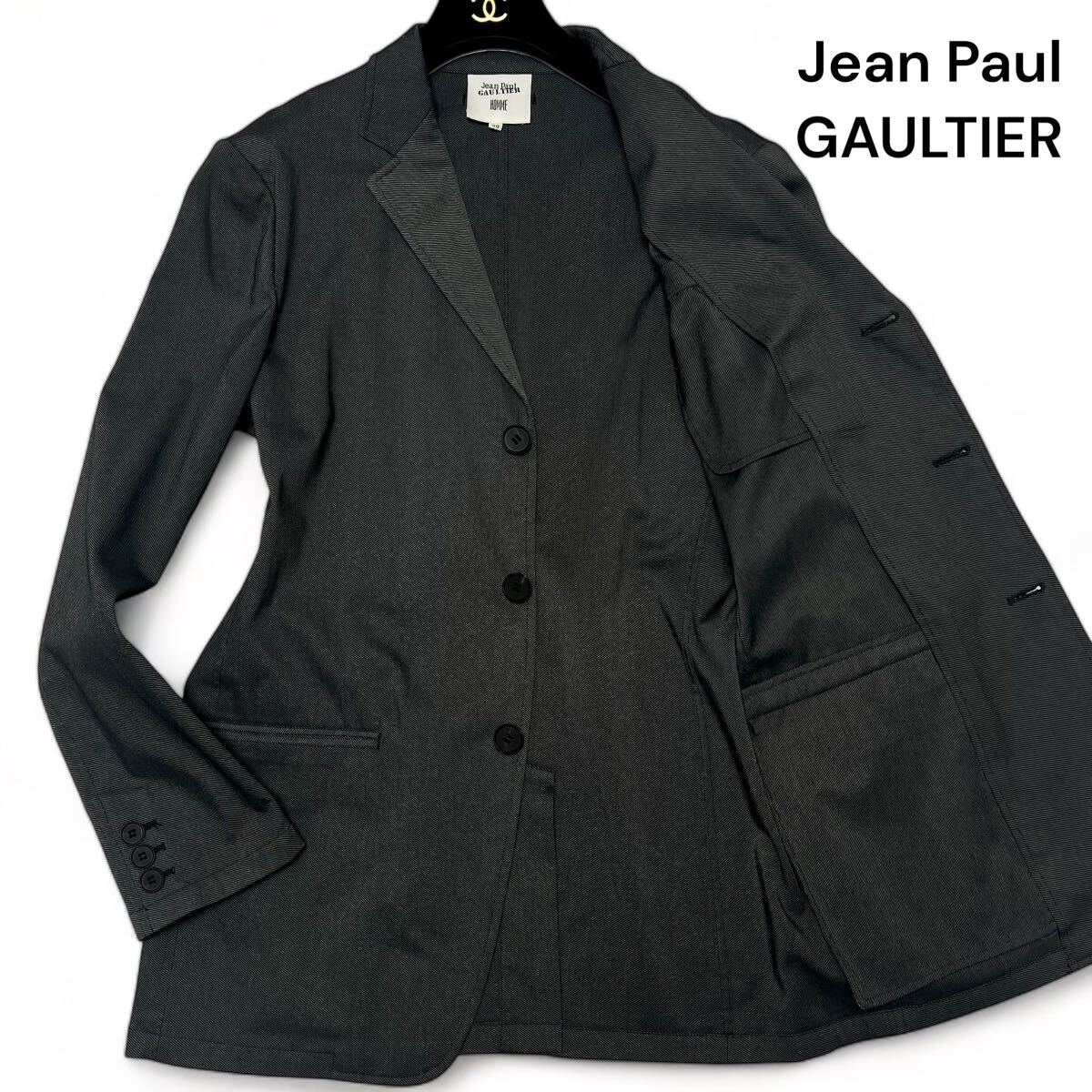 最高級◎50サイズ!!ジャンポールゴルチエ【爽やかな装い】Jean Paul GAULTIER HOMME ナイロン×コットン ジャケット グレー 薄手◎メンズ_画像1