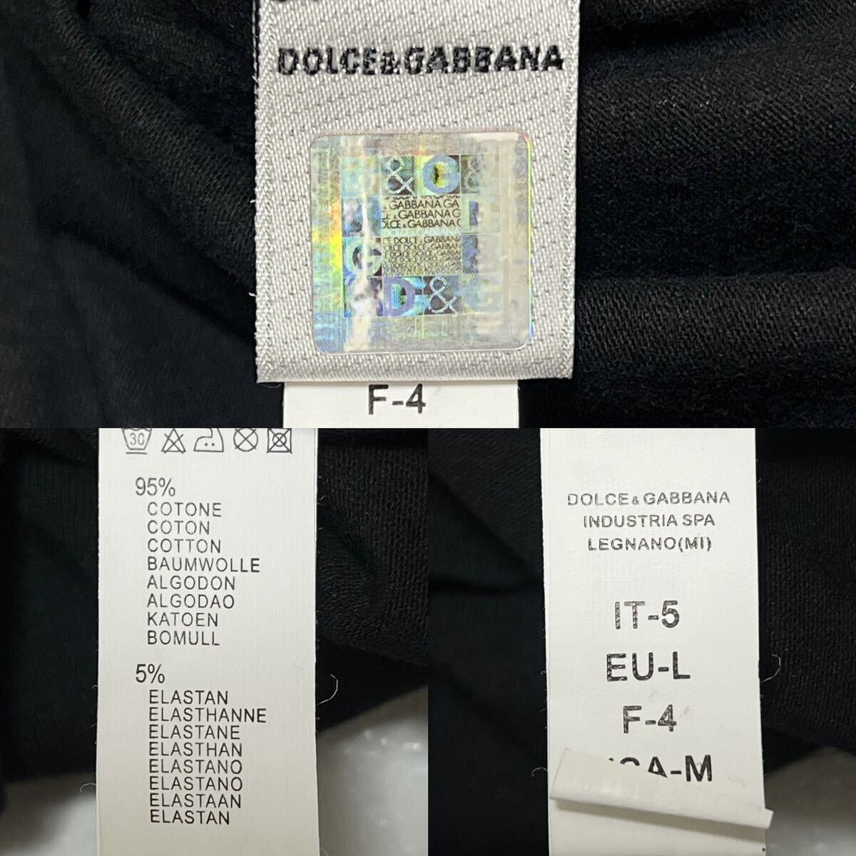 未使用 タグ付き◎Lサイズ!!ドルチェ&ガッバーナ【機能性抜群】DOLCE&GABBANA ワッペン 半袖 Tシャツ ブラック コットン 春夏 薄手◎メンズ_画像10