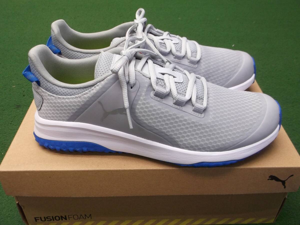 お歳暮 のし Fusion FORM FUSION PUMA 新品 【税込】7344 Grip プーマ スパイクレス ゴルフシューズ 28.0cm グレー/ローヤル 377527 28.0cm