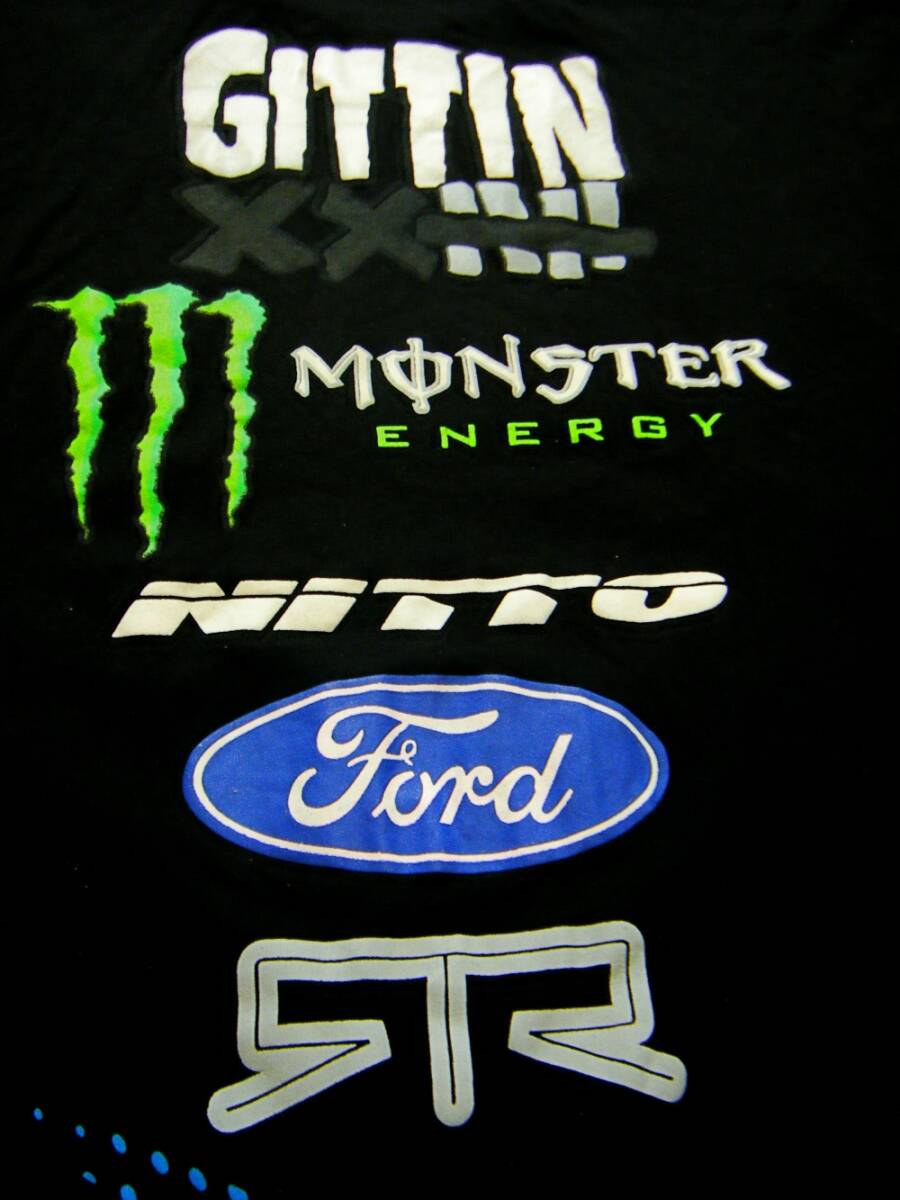 伸縮/良品〇RTR Tシャツ XL VAUGHN GITTIN Jr スポンサーロゴ多数 黒色_画像7