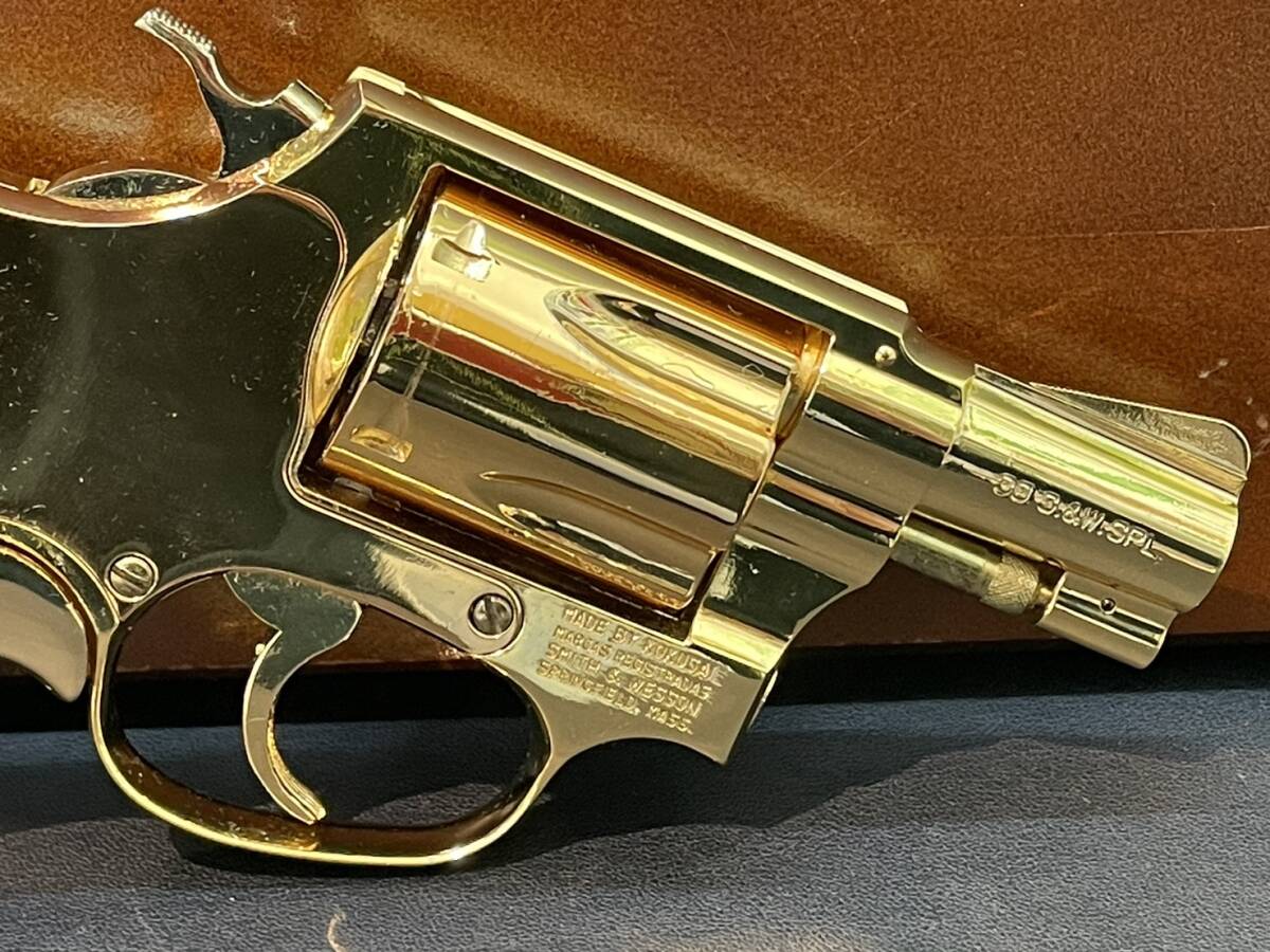 【F696CK】希少 美品 S&W 24GOLD M36 SMG刻印 コクサイ SMITH & WESSON 金属 モデルガン 木箱 弾4つ付きの画像5