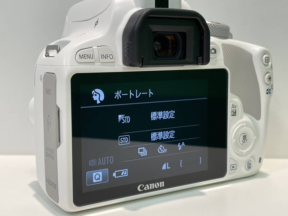 【B14161CK】極美品 Canon キャノン EOS Kiss X7 ダブルレンズキット 40mm 18ー55mm デジタル 一眼レフカメラ SD8GB付 シャッター回数20回の画像4