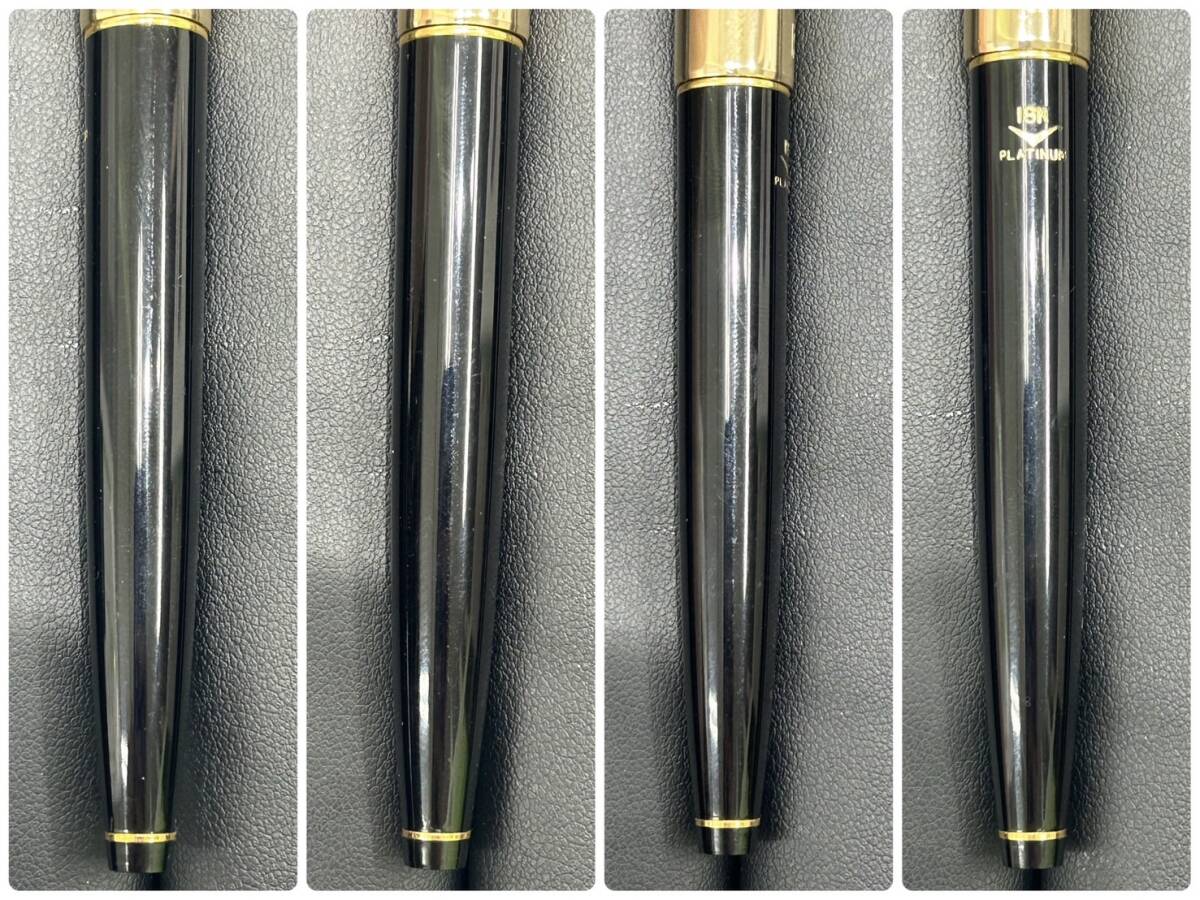 【D2845SS】PLATINUM プラチナ 万年筆 18K 細字 ゴールドカラー ブラック 筆記具 ペン コレクションの画像9